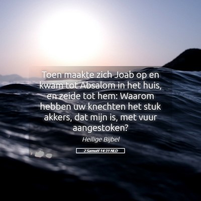 Picture 05 - 2 Samuël 14:31 NLD - Toen maakte zich Joab op en kwam tot Absalom in - Bible Verse Picture