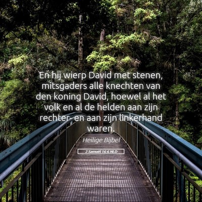 Picture 05 - 2 Samuël 16:6 NLD - En hij wierp David met stenen, mitsgaders alle - Bible Verse Picture