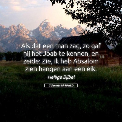 Picture 05 - 2 Samuël 18:10 NLD - Als dat een man zag, zo gaf hij het Joab te - Bible Verse Picture
