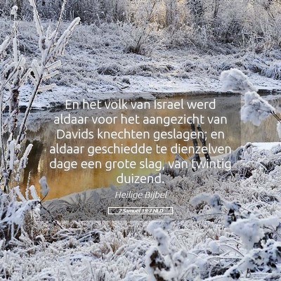 Picture 05 - 2 Samuël 18:7 NLD - En het volk van Israel werd aldaar voor het - Bible Verse Picture