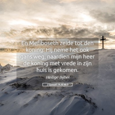 Picture 05 - 2 Samuël 19:30 NLD - En Mefiboseth zeide tot den koning: Hij neme het - Bible Verse Picture