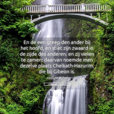 Picture 05 - 2 Samuël 2:16 NLD - En de een greep den ander bij het hoofd, en stiet - Bible Verse Picture