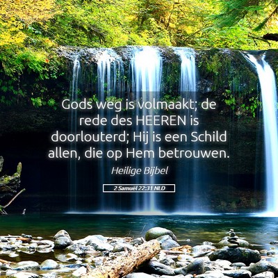 Picture 05 - 2 Samuël 22:31 NLD - Gods weg is volmaakt; de rede des HEEREN is - Bible Verse Picture