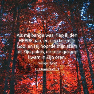 Picture 05 - 2 Samuël 22:7 NLD - Als mij bange was, riep ik den HEERE aan, en riep - Bible Verse Picture