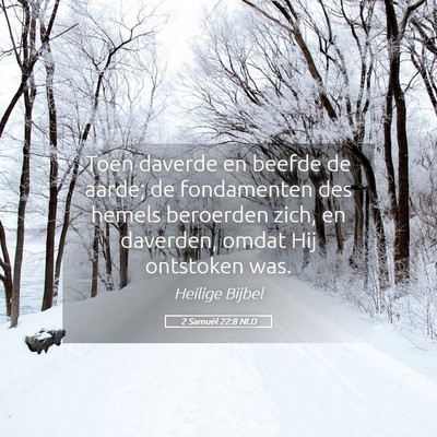 Picture 05 - 2 Samuël 22:8 NLD - Toen daverde en beefde de aarde; de fondamenten - Bible Verse Picture