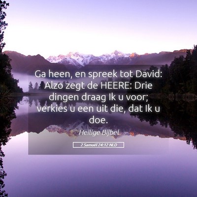 Picture 05 - 2 Samuël 24:12 NLD - Ga heen, en spreek tot David: Alzo zegt de HEERE: - Bible Verse Picture