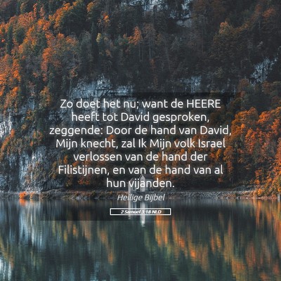 Picture 05 - 2 Samuël 3:18 NLD - Zo doet het nu; want de HEERE heeft tot David - Bible Verse Picture