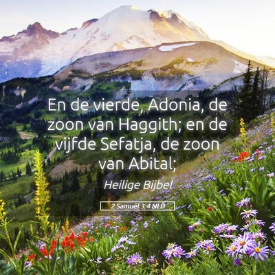 Picture 05 - 2 Samuël 3:4 NLD - En de vierde, Adonia, de zoon van Haggith; en de - Bible Verse Picture