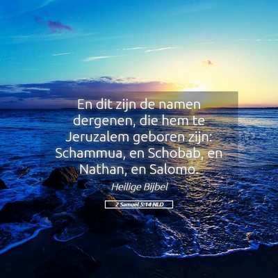 Picture 05 - 2 Samuël 5:14 NLD - En dit zijn de namen dergenen, die hem te - Bible Verse Picture