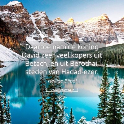 Picture 05 - 2 Samuël 8:8 NLD - Daartoe nam de koning David zeer veel kopers uit - Bible Verse Picture