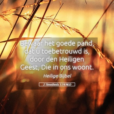 Picture 05 - 2 Timotheüs 1:14 NLD - Bewaar het goede pand, dat u toebetrouwd is, door - Bible Verse Picture