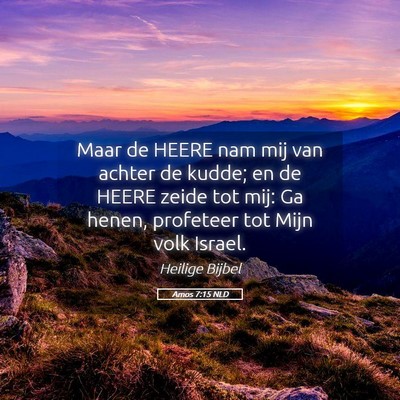 Picture 05 - Amos 7:15 NLD - Maar de HEERE nam mij van achter de kudde; en de - Bible Verse Picture