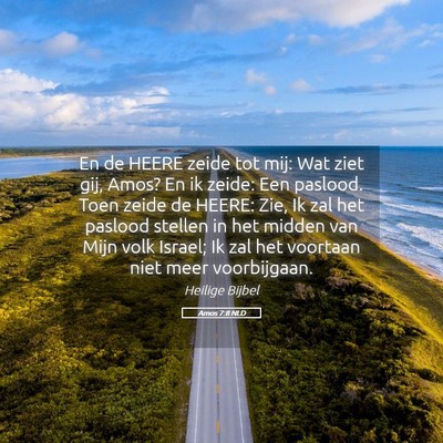 Picture 05 - Amos 7:8 NLD - En de HEERE zeide tot mij: Wat ziet gij, Amos? En - Bible Verse Picture