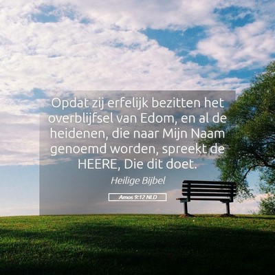Picture 05 - Amos 9:12 NLD - Opdat zij erfelijk bezitten het overblijfsel van - Bible Verse Picture