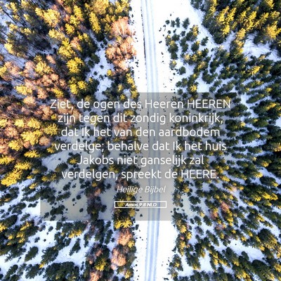 Picture 05 - Amos 9:8 NLD - Ziet, de ogen des Heeren HEEREN zijn tegen dit - Bible Verse Picture