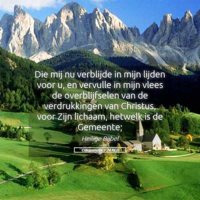 Picture 05 - Colossenzen 1:24 NLD - Die mij nu verblijde in mijn lijden voor u, en - Bible Verse Picture