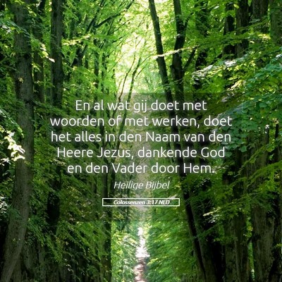 Picture 05 - Colossenzen 3:17 NLD - En al wat gij doet met woorden of met werken, - Bible Verse Picture
