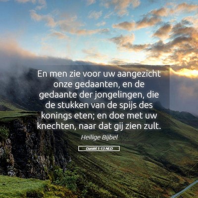 Picture 05 - Daniël 1:13 NLD - En men zie voor uw aangezicht onze gedaanten, en - Bible Verse Picture