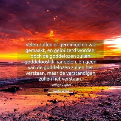 Picture 05 - Daniël 12:10 NLD - Velen zullen er gereinigd en wit gemaakt, en - Bible Verse Picture
