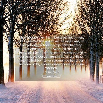 Picture 05 - Daniël 12:7 NLD - En ik hoorde dien Man, bekleed met linnen, Die - Bible Verse Picture