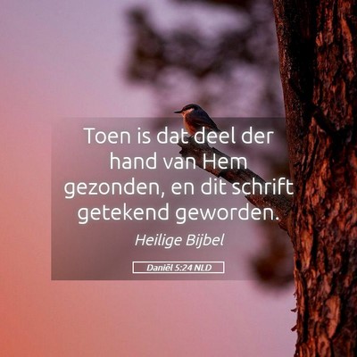 Picture 05 - Daniël 5:24 NLD - Toen is dat deel der hand van Hem gezonden, en - Bible Verse Picture