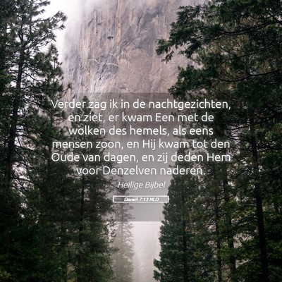 Picture 05 - Daniël 7:13 NLD - Verder zag ik in de nachtgezichten, en ziet, er - Bible Verse Picture