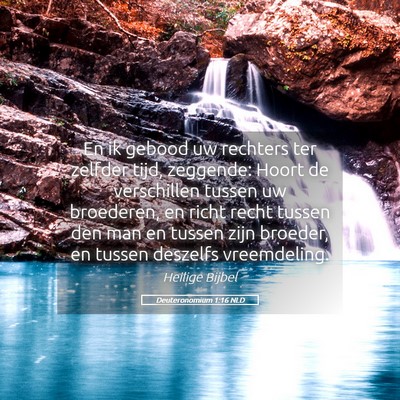 Picture 05 - Deuteronomium 1:16 NLD - En ik gebood uw rechters ter zelfder tijd, - Bible Verse Picture