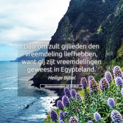 Picture 05 - Deuteronomium 10:19 NLD - Daarom zult gijlieden den vreemdeling liefhebben, - Bible Verse Picture