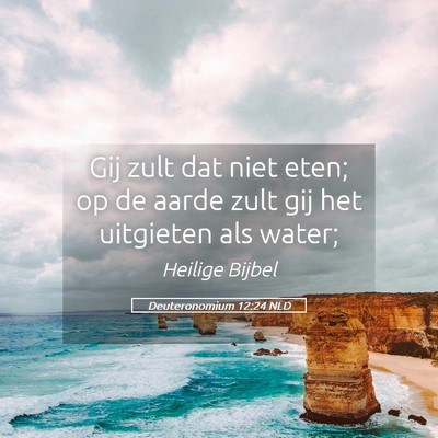 Picture 05 - Deuteronomium 12:24 NLD - Gij zult dat niet eten; op de aarde zult gij het - Bible Verse Picture