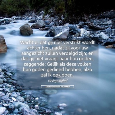 Picture 05 - Deuteronomium 12:30 NLD - Wacht u, dat gij niet verstrikt wordt achter hen, - Bible Verse Picture