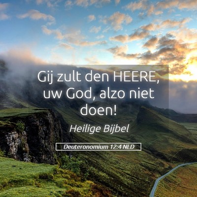 Picture 05 - Deuteronomium 12:4 NLD - Gij zult den HEERE, uw God, alzo niet - Bible Verse Picture