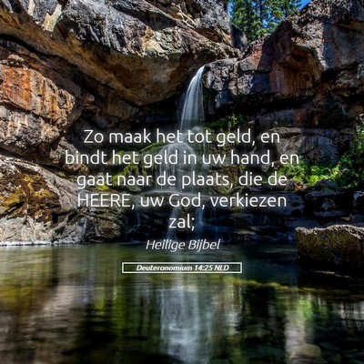 Picture 05 - Deuteronomium 14:25 NLD - Zo maak het tot geld, en bindt het geld in uw - Bible Verse Picture