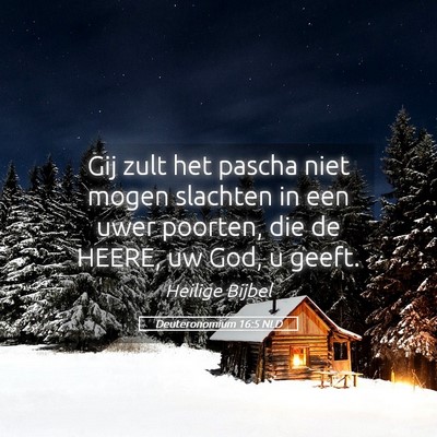 Picture 05 - Deuteronomium 16:5 NLD - Gij zult het pascha niet mogen slachten in een - Bible Verse Picture