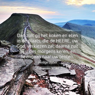 Picture 05 - Deuteronomium 16:7 NLD - Dan zult gij het koken en eten in de plaats, die - Bible Verse Picture