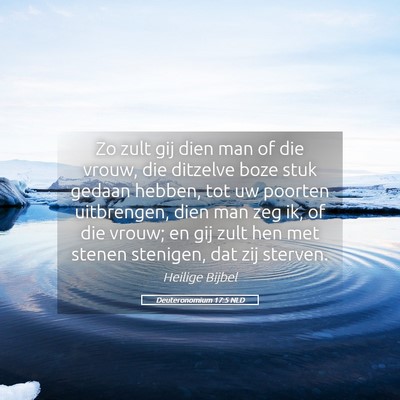 Picture 05 - Deuteronomium 17:5 NLD - Zo zult gij dien man of die vrouw, die ditzelve - Bible Verse Picture