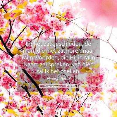 Picture 05 - Deuteronomium 18:19 NLD - En het zal geschieden, de man, die niet zal horen - Bible Verse Picture