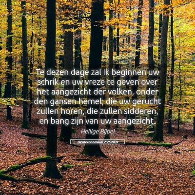 Picture 05 - Deuteronomium 2:25 NLD - Te dezen dage zal Ik beginnen uw schrik en uw - Bible Verse Picture