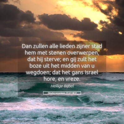 Picture 05 - Deuteronomium 21:21 NLD - Dan zullen alle lieden zijner stad hem met stenen - Bible Verse Picture