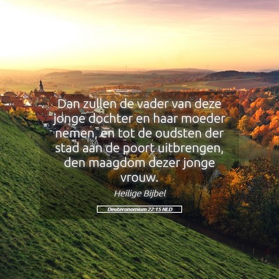 Picture 05 - Deuteronomium 22:15 NLD - Dan zullen de vader van deze jonge dochter en - Bible Verse Picture