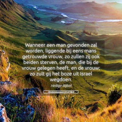 Picture 05 - Deuteronomium 22:22 NLD - Wanneer een man gevonden zal worden, liggende bij - Bible Verse Picture