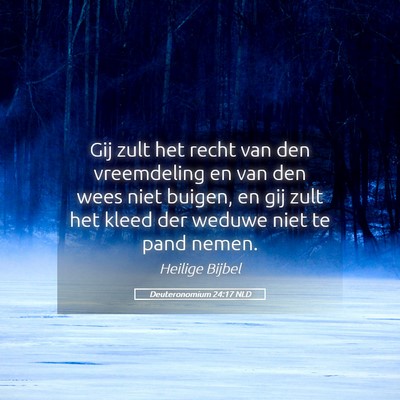 Picture 05 - Deuteronomium 24:17 NLD - Gij zult het recht van den vreemdeling en van den - Bible Verse Picture