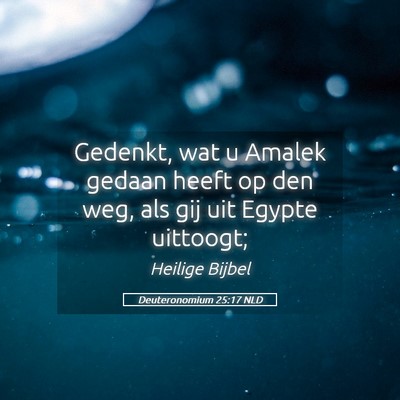 Picture 05 - Deuteronomium 25:17 NLD - Gedenkt, wat u Amalek gedaan heeft op den weg, - Bible Verse Picture