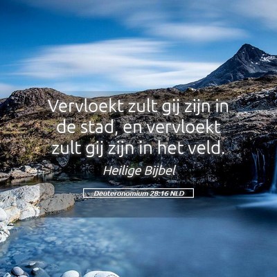 Picture 05 - Deuteronomium 28:16 NLD - Vervloekt zult gij zijn in de stad, en vervloekt - Bible Verse Picture