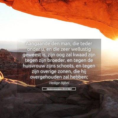 Picture 05 - Deuteronomium 28:54 NLD - Aangaande den man, die teder onder u, en die zeer - Bible Verse Picture