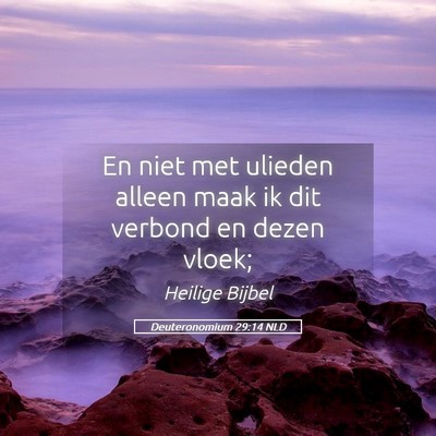 Picture 05 - Deuteronomium 29:14 NLD - En niet met ulieden alleen maak ik dit verbond en - Bible Verse Picture