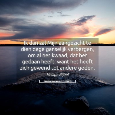 Picture 05 - Deuteronomium 31:18 NLD - Ik dan zal Mijn aangezicht te dien dage ganselijk - Bible Verse Picture