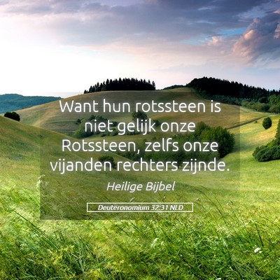 Picture 05 - Deuteronomium 32:31 NLD - Want hun rotssteen is niet gelijk onze Rotssteen, - Bible Verse Picture