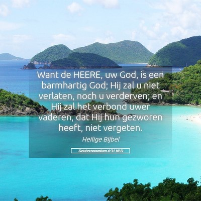 Picture 05 - Deuteronomium 4:31 NLD - Want de HEERE, uw God, is een barmhartig God; Hij - Bible Verse Picture