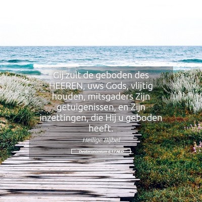 Picture 05 - Deuteronomium 6:17 NLD - Gij zult de geboden des HEEREN, uws Gods, vlijtig - Bible Verse Picture