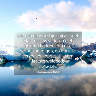 Picture 05 - Deuteronomium 8:16 NLD - Die u in de woestijn spijsde met Man, dat uw - Bible Verse Picture